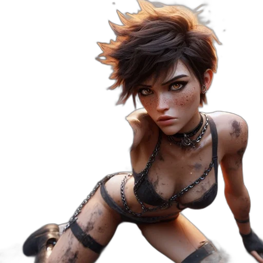 concept art, fantasy art, cyberpunk, 3d render transparent PNG cut-out
