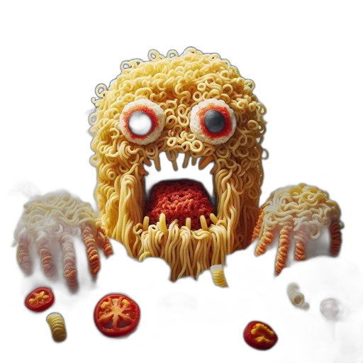food, creature, mask, 3d render transparent PNG cut-out