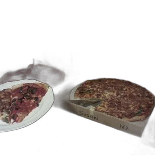 food, 3d render, two, pizzas transparent PNG cut-out