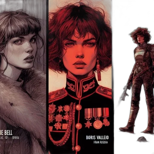 comic book art, concept art, red, earth tones transparent PNG cut-out
