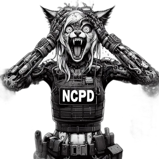 robot, mask, cyberpunk, comic book art transparent PNG cut-out