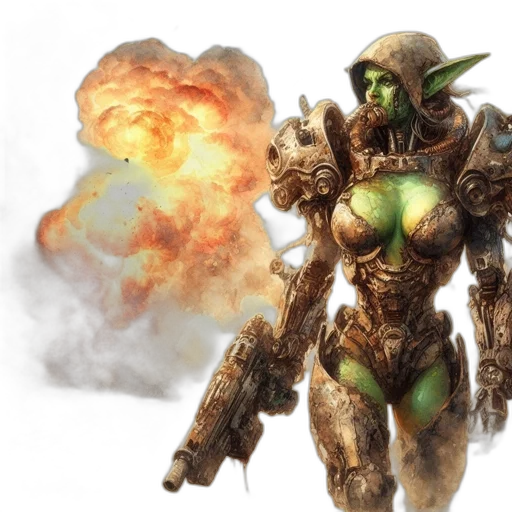 weapon, concept art, fantasy art, 3d render transparent PNG cut-out