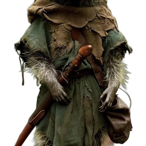 jacket, staff, mask, weapon transparent PNG cut-out