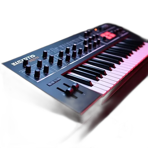 3d render, audio, keystation, key transparent PNG cut-out
