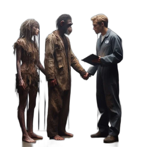 concept art, fog, forest, woman transparent PNG cut-out