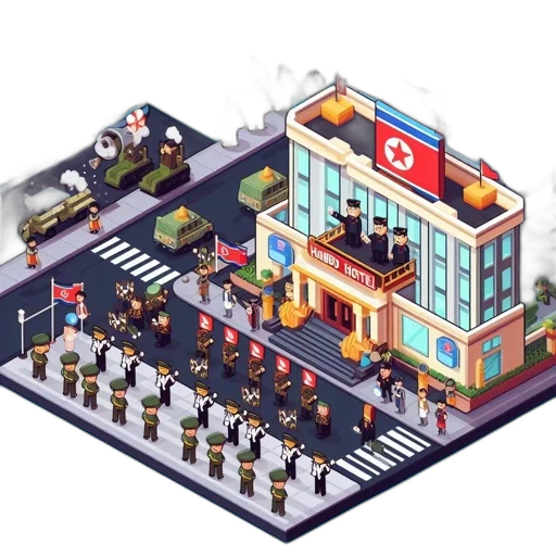 building, pixel art, concept art, 3d render transparent PNG cut-out