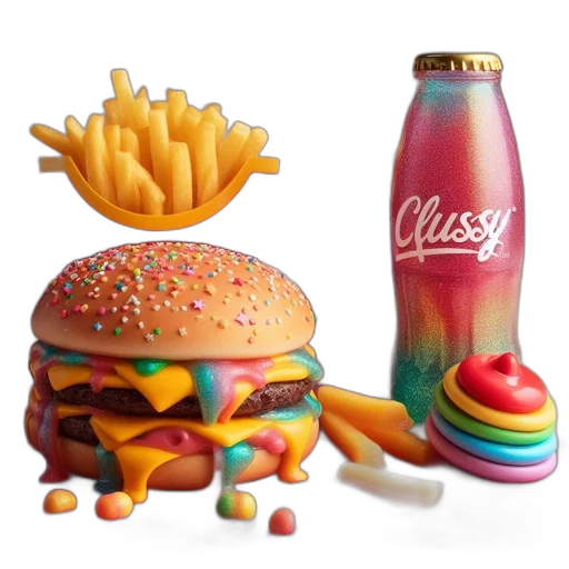 food, bottle, 3d render, photorealistic transparent PNG cut-out