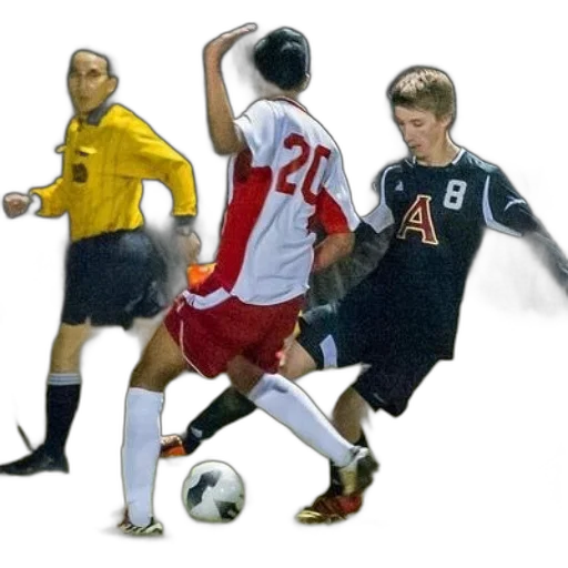 photorealistic, soccer, player, red transparent PNG cut-out