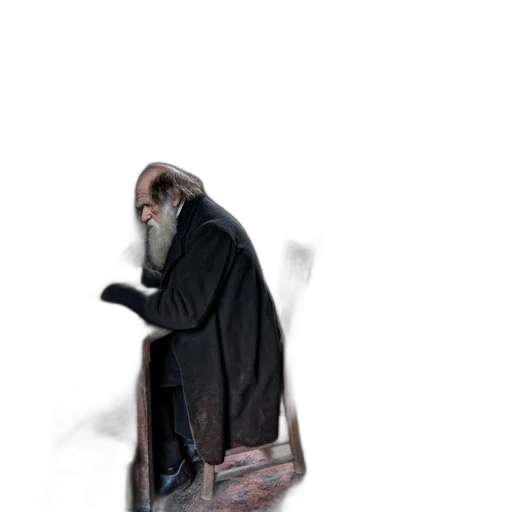 jacket, creature, staff, mask transparent PNG cut-out
