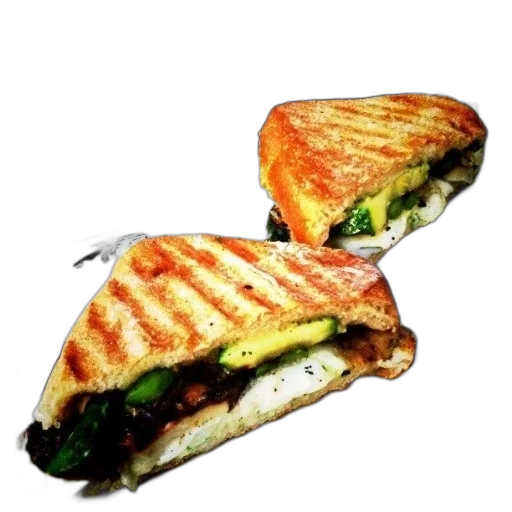 food, photorealistic, grilled, sandwich transparent PNG cut-out