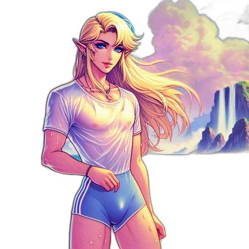 vaporwave, concept art, fantasy art, pixel art transparent PNG cut-out