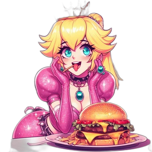 food, dress, pixel art, vaporwave transparent PNG cut-out
