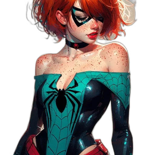 dress, mask, jacket, comic book art transparent PNG cut-out