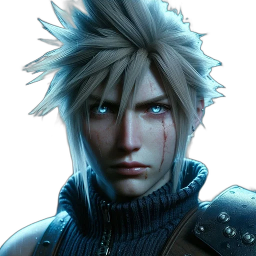 face, dragon, jacket, staff transparent PNG cut-out
