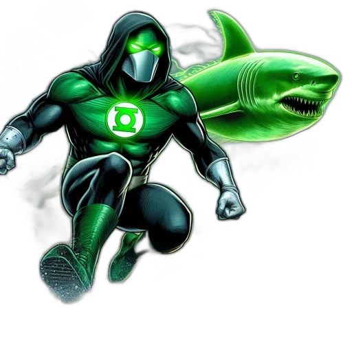 comic book art, concept art, green, green-clad transparent PNG cut-out