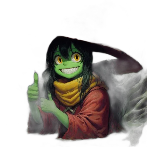 dragon, staff, creature, mask transparent PNG cut-out