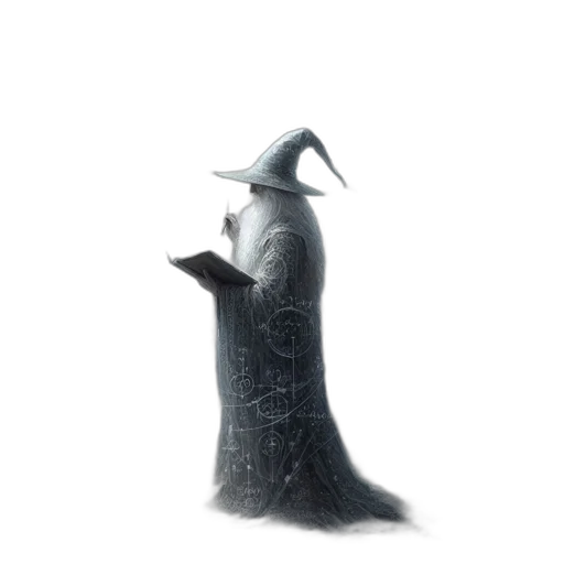 staff, hat, sword, dress transparent PNG cut-out