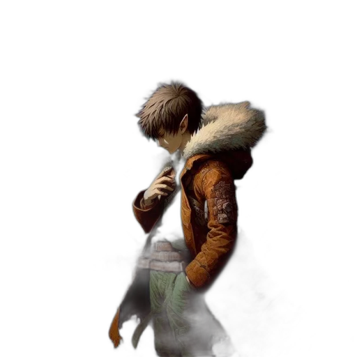 jacket, mask, weapon, staff transparent PNG cut-out