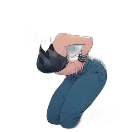hair, jacket, dress, staff transparent PNG cut-out