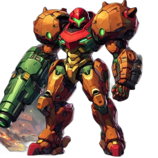 robot, weapon, concept art, pixel art transparent PNG cut-out
