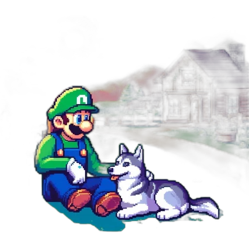 animal, pixel art, concept art, watercolor transparent PNG cut-out