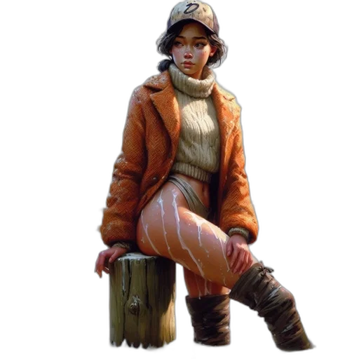 jacket, staff, hat, weapon transparent PNG cut-out