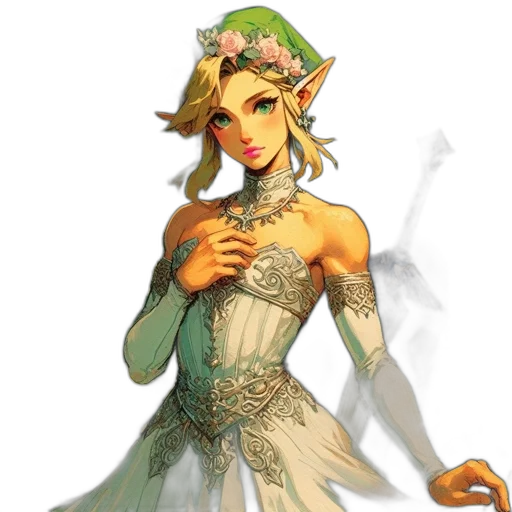 dress, staff, crown, jewelry transparent PNG cut-out