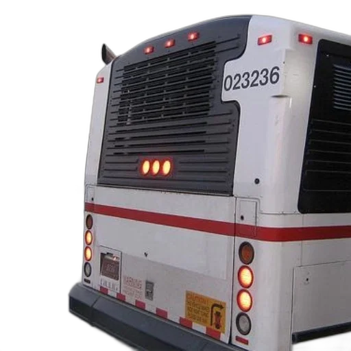 3d render, back, white, bus transparent PNG cut-out