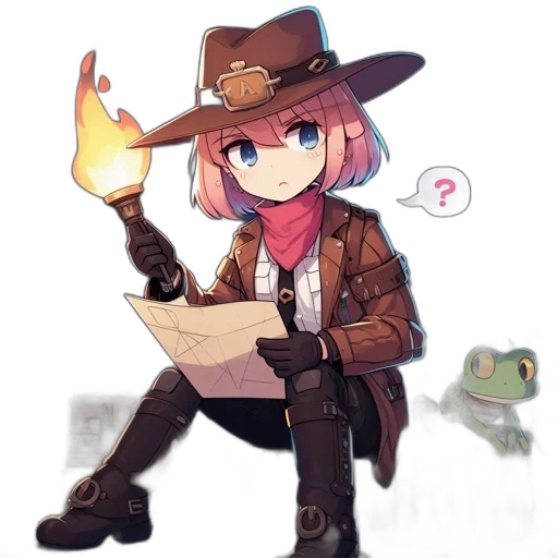hat, staff, weapon, jacket transparent PNG cut-out