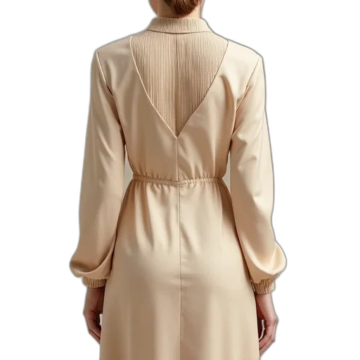 dress, jacket, earth tones, back transparent PNG cut-out