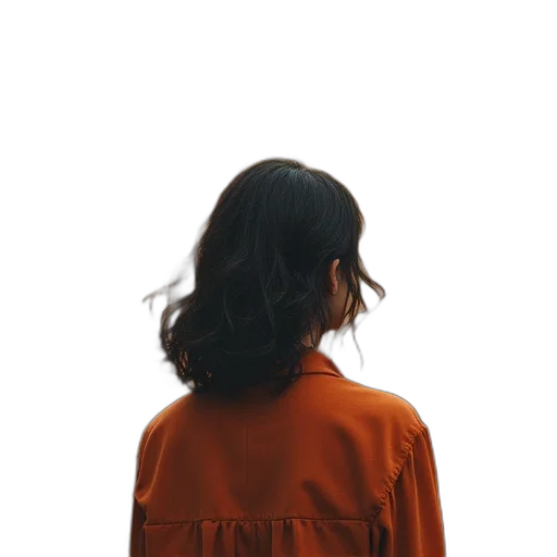jacket, dress, hair, face transparent PNG cut-out