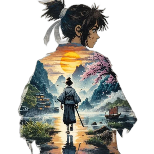jacket, sword, concept art, fantasy art transparent PNG cut-out