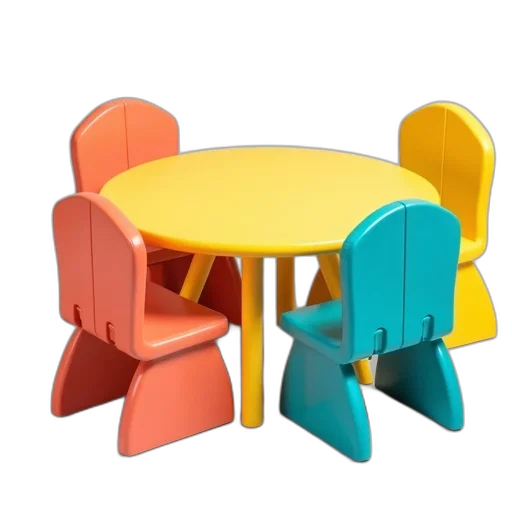 furniture, 3d render, neon, colorful transparent PNG cut-out