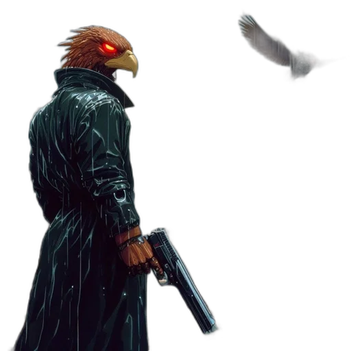 weapon, mask, jacket, robot transparent PNG cut-out