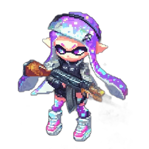 weapon, jacket, staff, pixel art transparent PNG cut-out