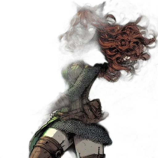 hair, staff, dragon, mask transparent PNG cut-out