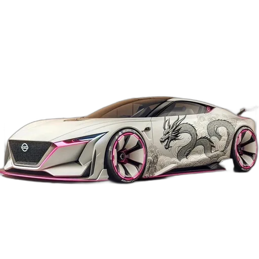 car, concept art, 3d render, anime transparent PNG cut-out