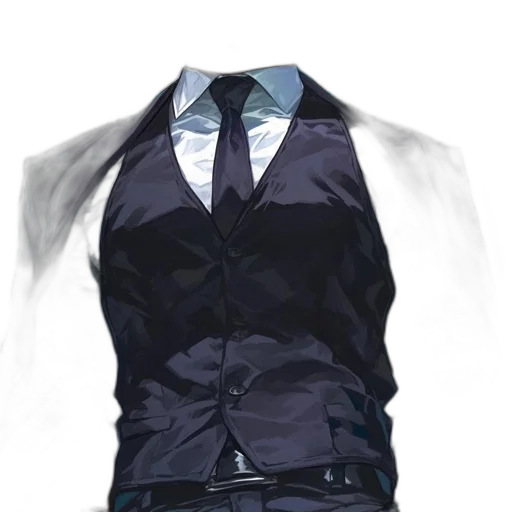jacket, dress, mask, 3d render transparent PNG cut-out