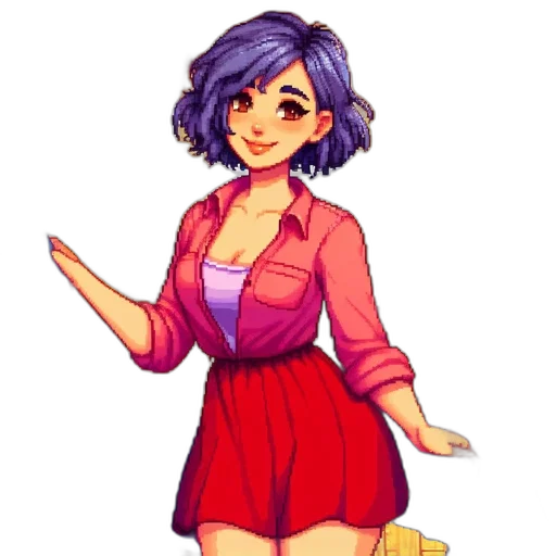 dress, staff, jacket, pixel art transparent PNG cut-out