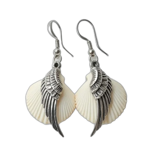 jewelry, pair, white, seashell transparent PNG cut-out