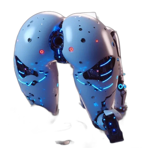 robot, mask, cyberpunk, 3d render transparent PNG cut-out