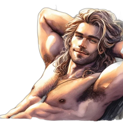 hair, watercolor, fantasy art, photorealistic transparent PNG cut-out