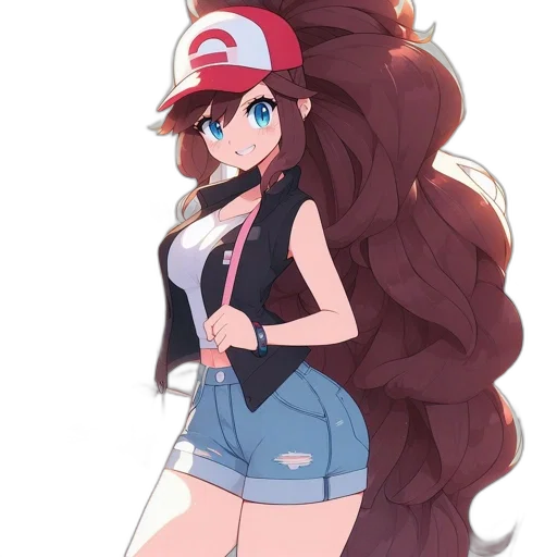 dress, hair, hat, staff transparent PNG cut-out