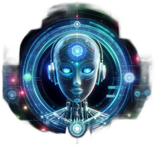 robot, face, mask, cyberpunk transparent PNG cut-out