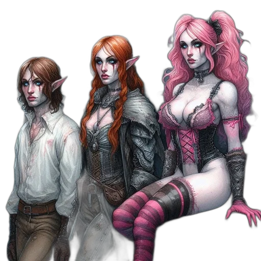 concept art, fantasy art, comic book art, cyberpunk transparent PNG cut-out