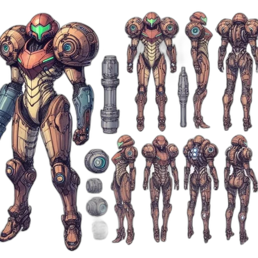 robot, concept art, cyberpunk, pixel art transparent PNG cut-out