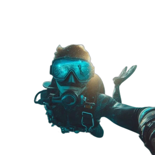 weapon, mask, staff, jacket transparent PNG cut-out