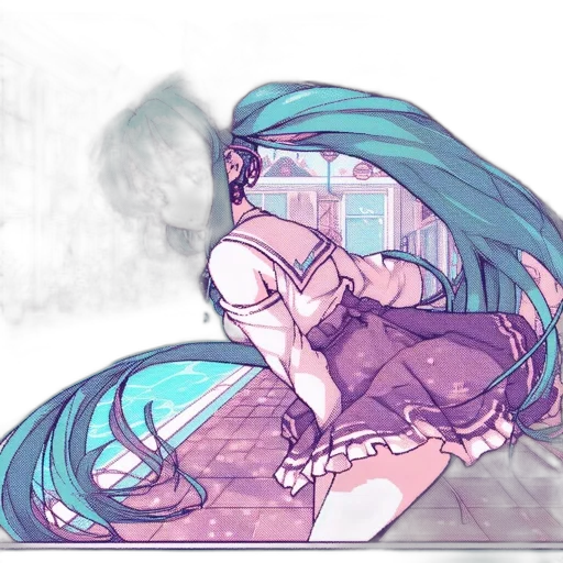 dress, robot, weapon, vaporwave transparent PNG cut-out