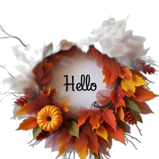 hat, flower, hello, fall transparent PNG cut-out