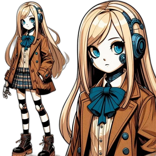 jacket, staff, anime, concept art transparent PNG cut-out